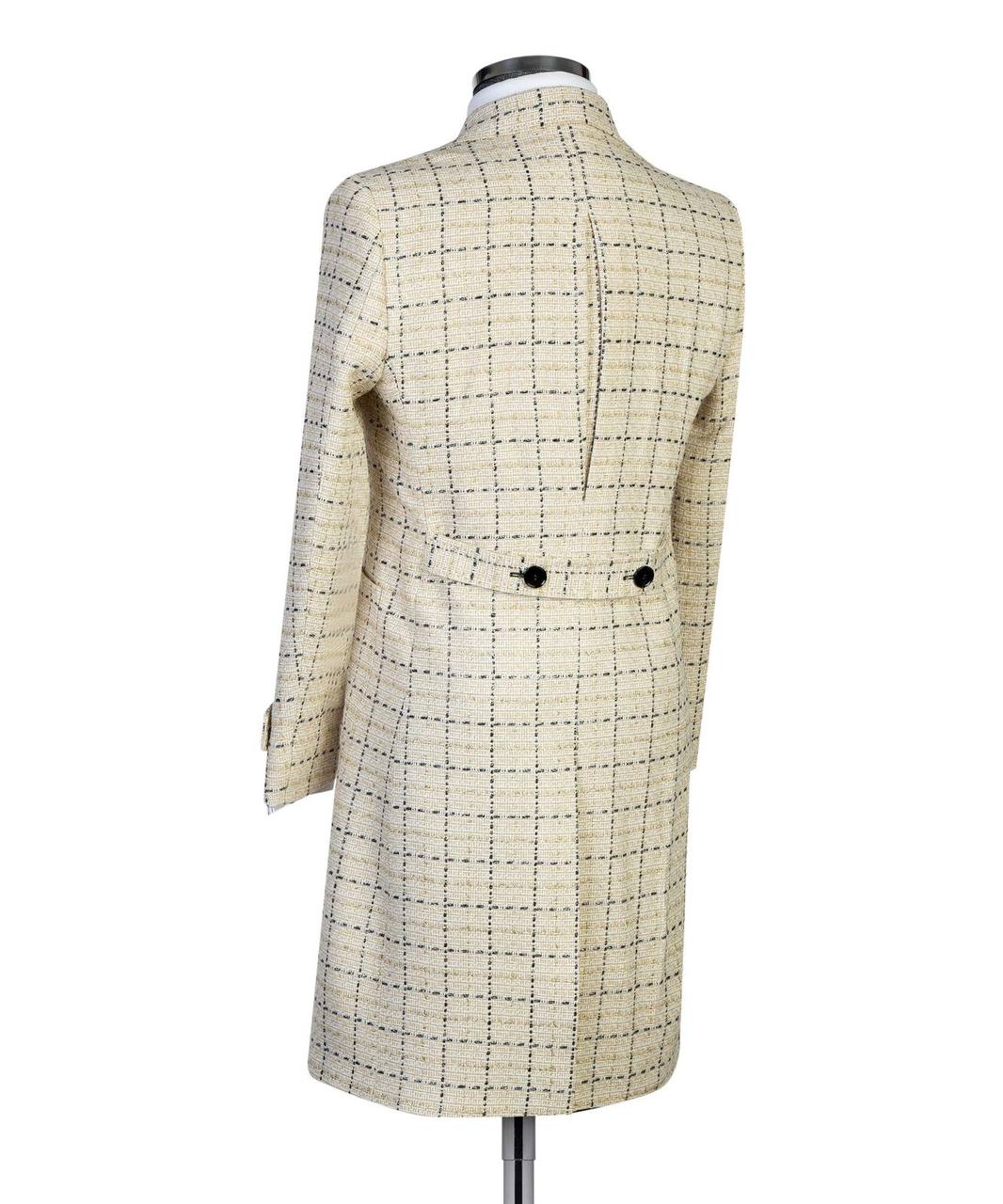 Sand Check Double-Breasted Overcoat - fabric detail