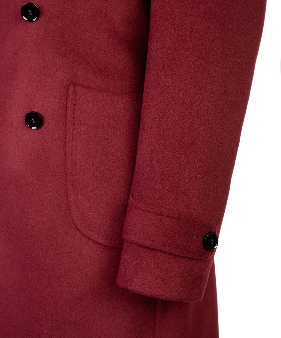 Wine Wool & Cashmere Double-Breasted Overcoat - back view