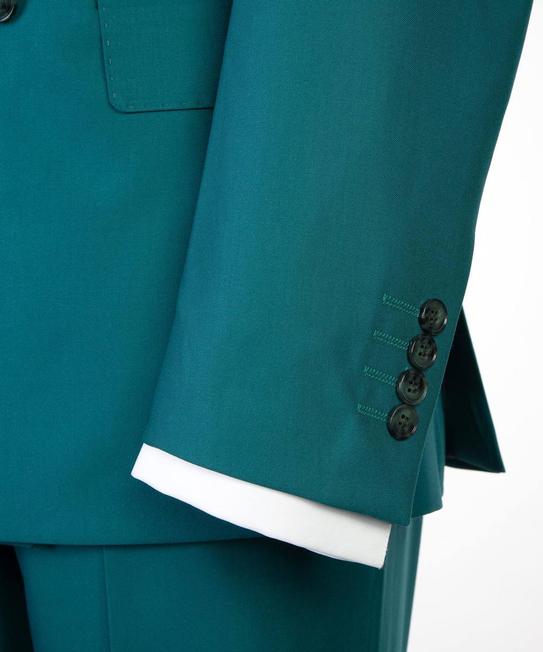 Teal Double Breasted Suit w/ Flared Leg