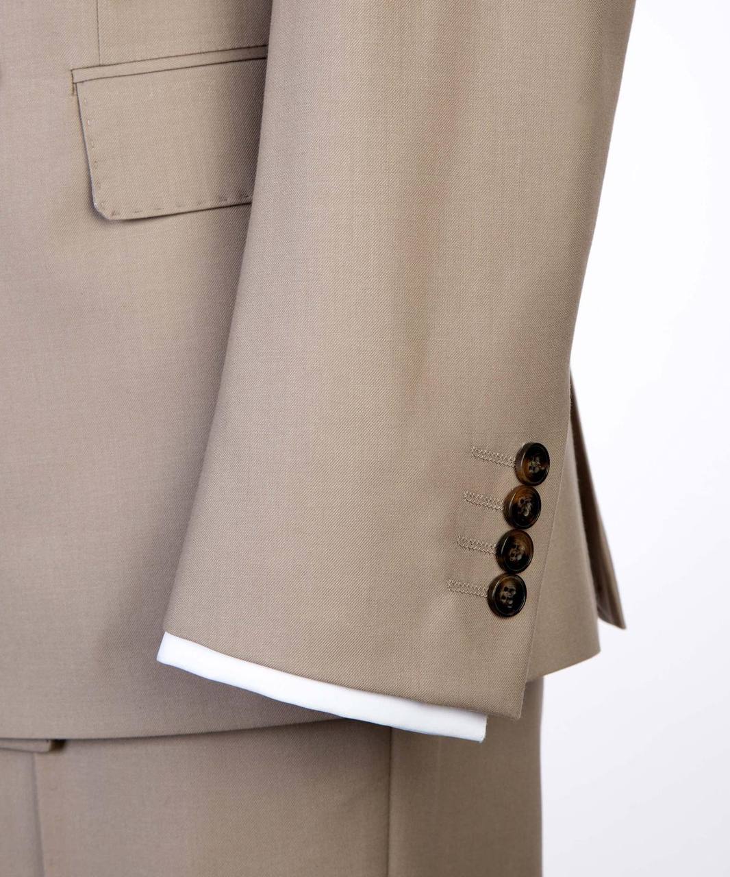 Tan Double Breasted Suit w/ Flared Leg