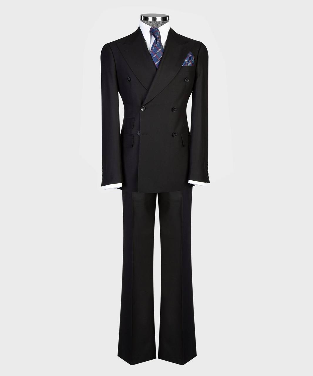 Black Double Breasted Suit w/ Flared Leg