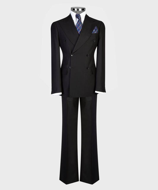 Black Double Breasted Suit w/ Flared Leg