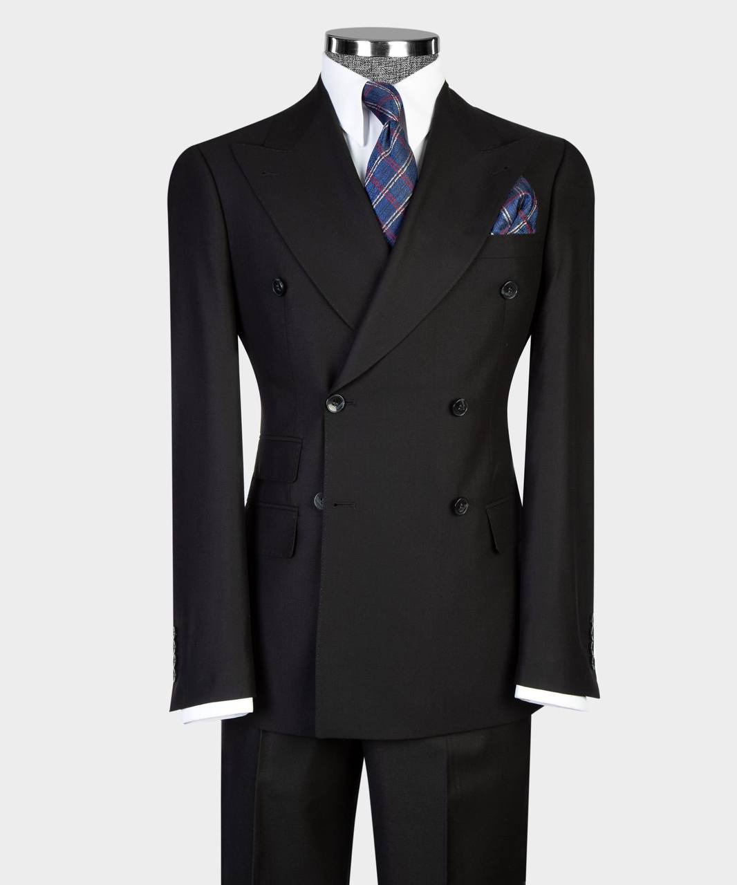 Black Double Breasted Suit w/ Flared Leg