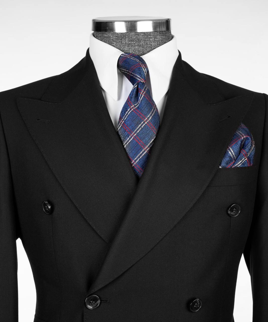 Black Double Breasted Suit w/ Flared Leg