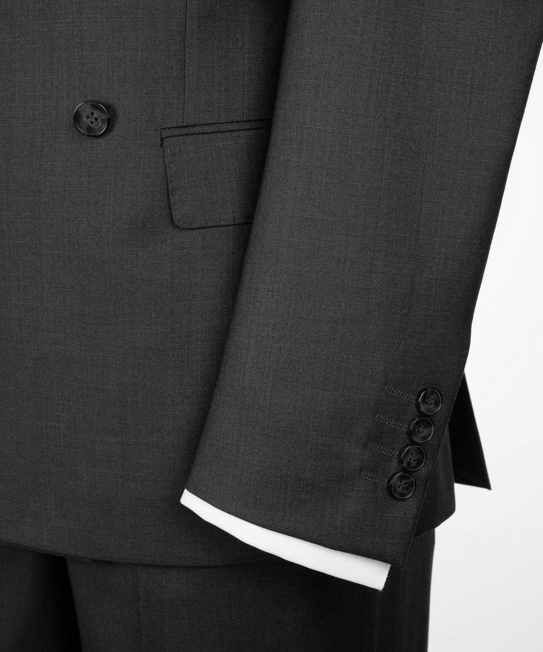 Charcoal Grey Double Breasted Suit w/ Flared Leg