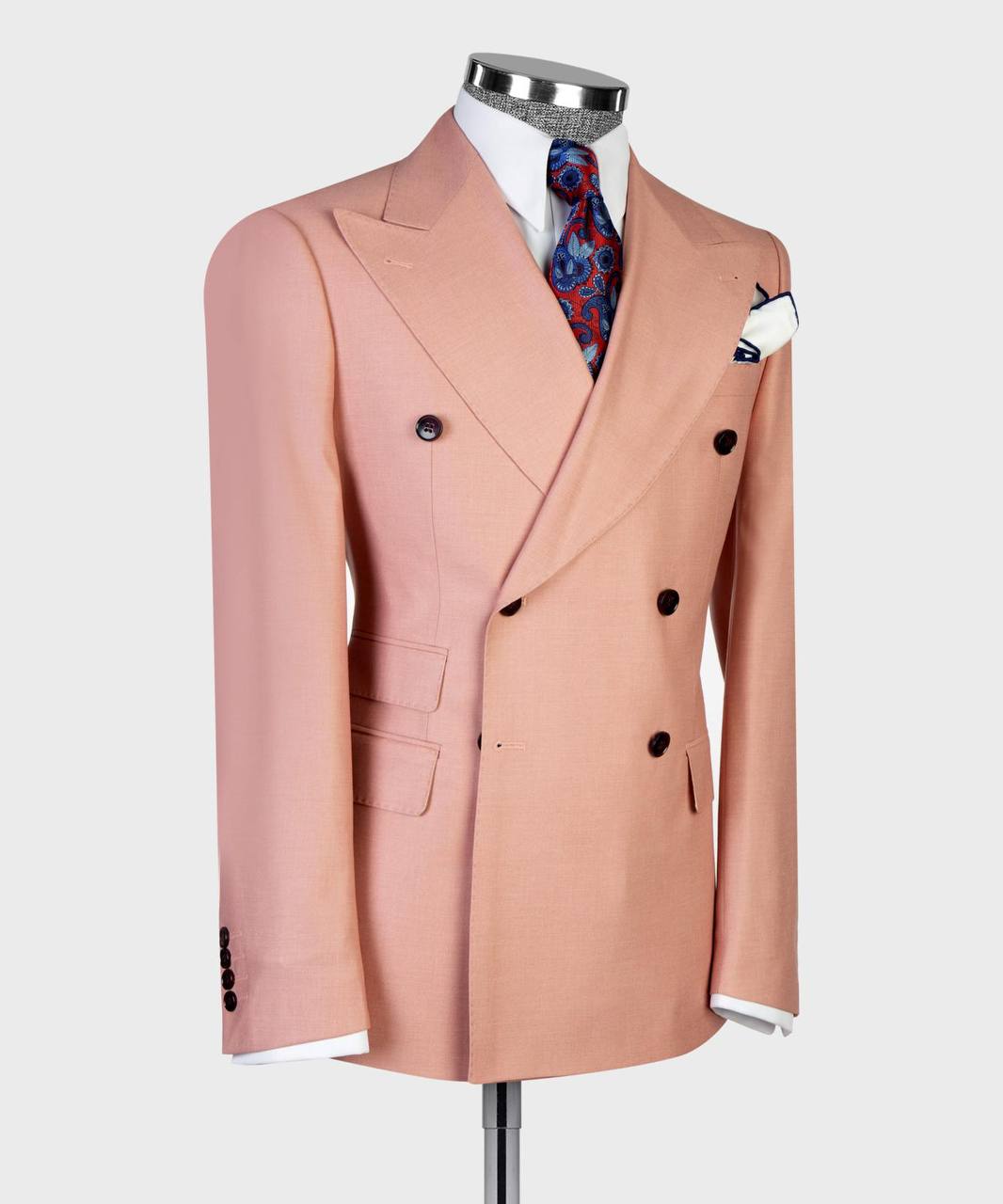 Soft Pink Double Breasted Suit w/ Flared Leg