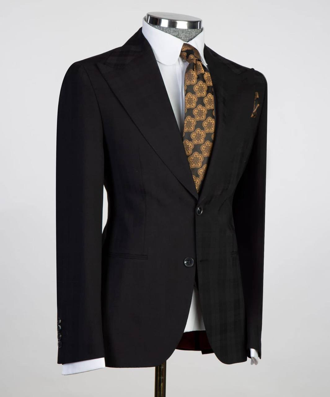 Onyx Shadow Plaid Three-Piece Suit