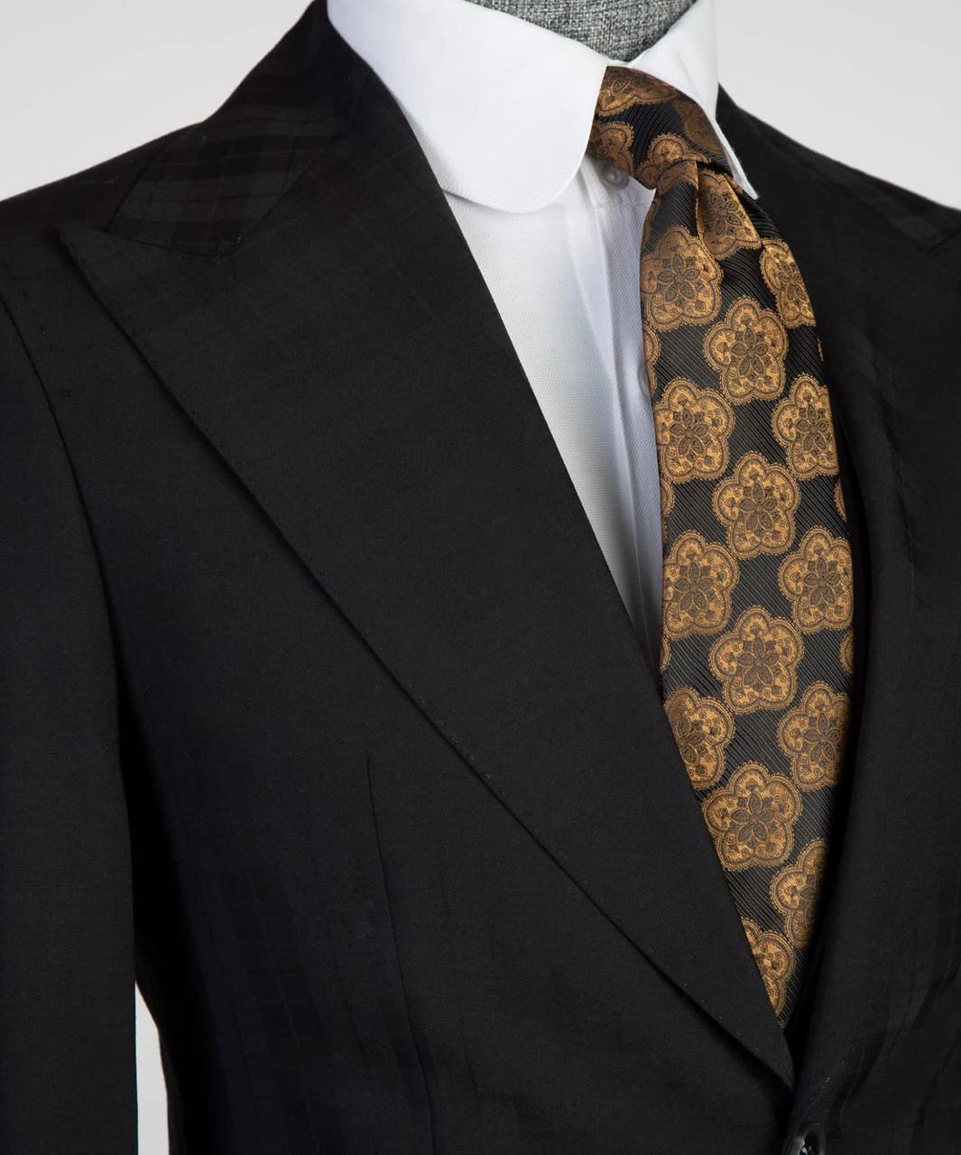 Onyx Shadow Plaid Three-Piece Suit