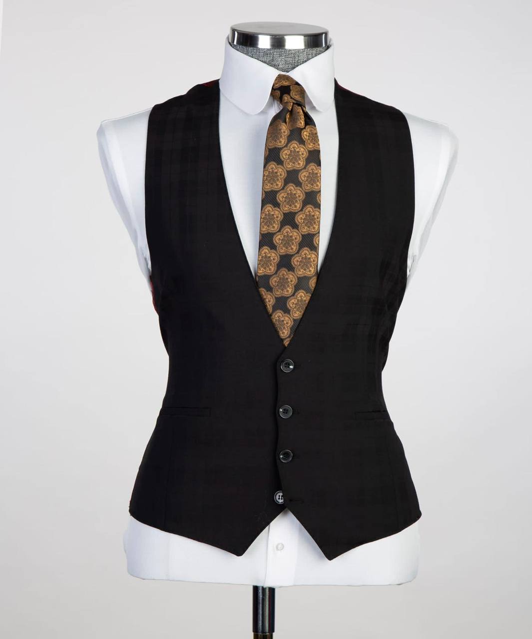 Onyx Shadow Plaid Three-Piece Suit