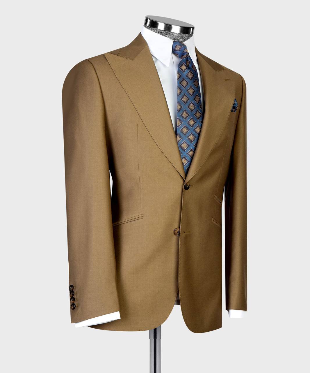 Tobacco Brown Three-Piece Suit - detail view
