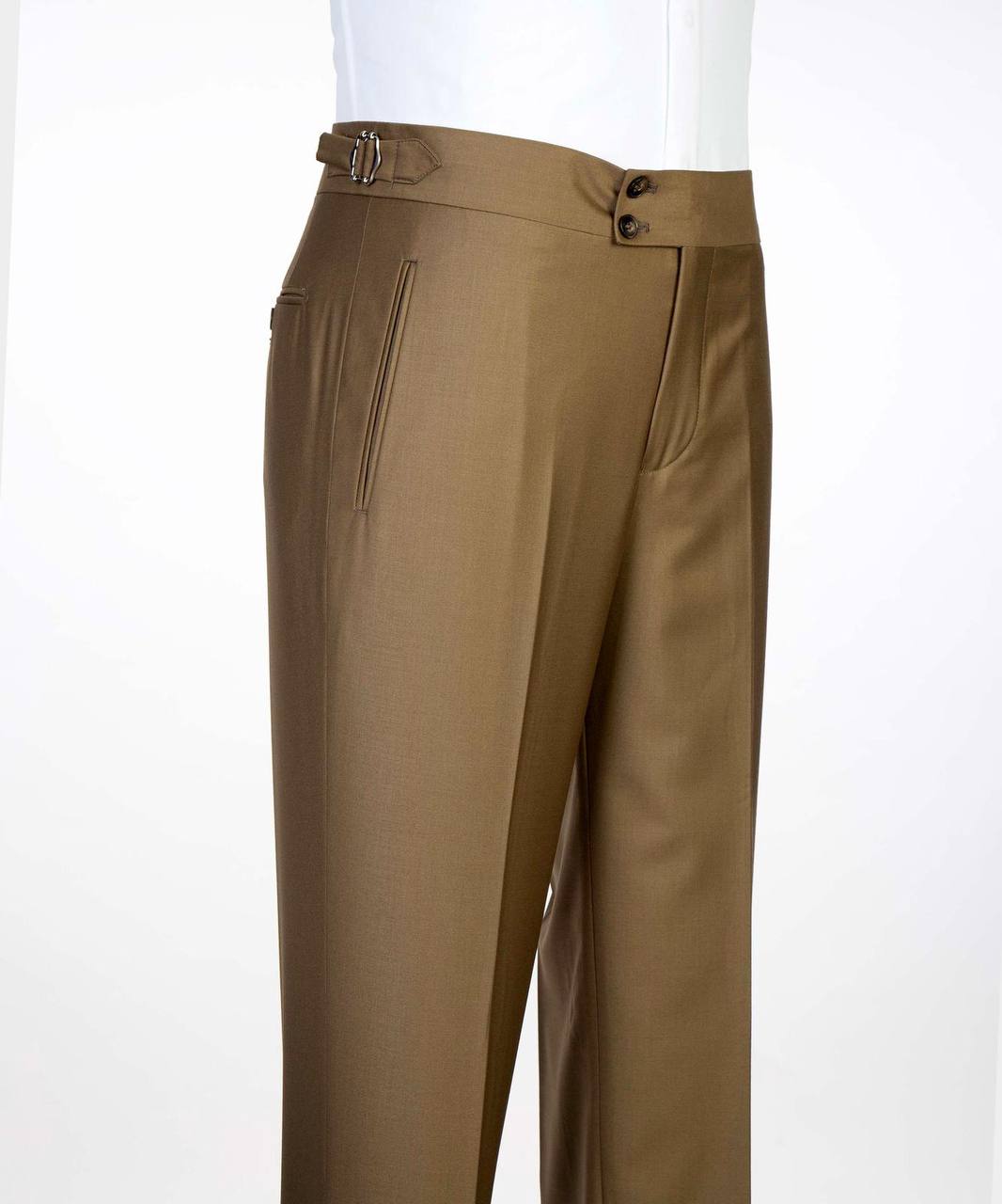 Tobacco Brown Three-Piece Suit - styling detail