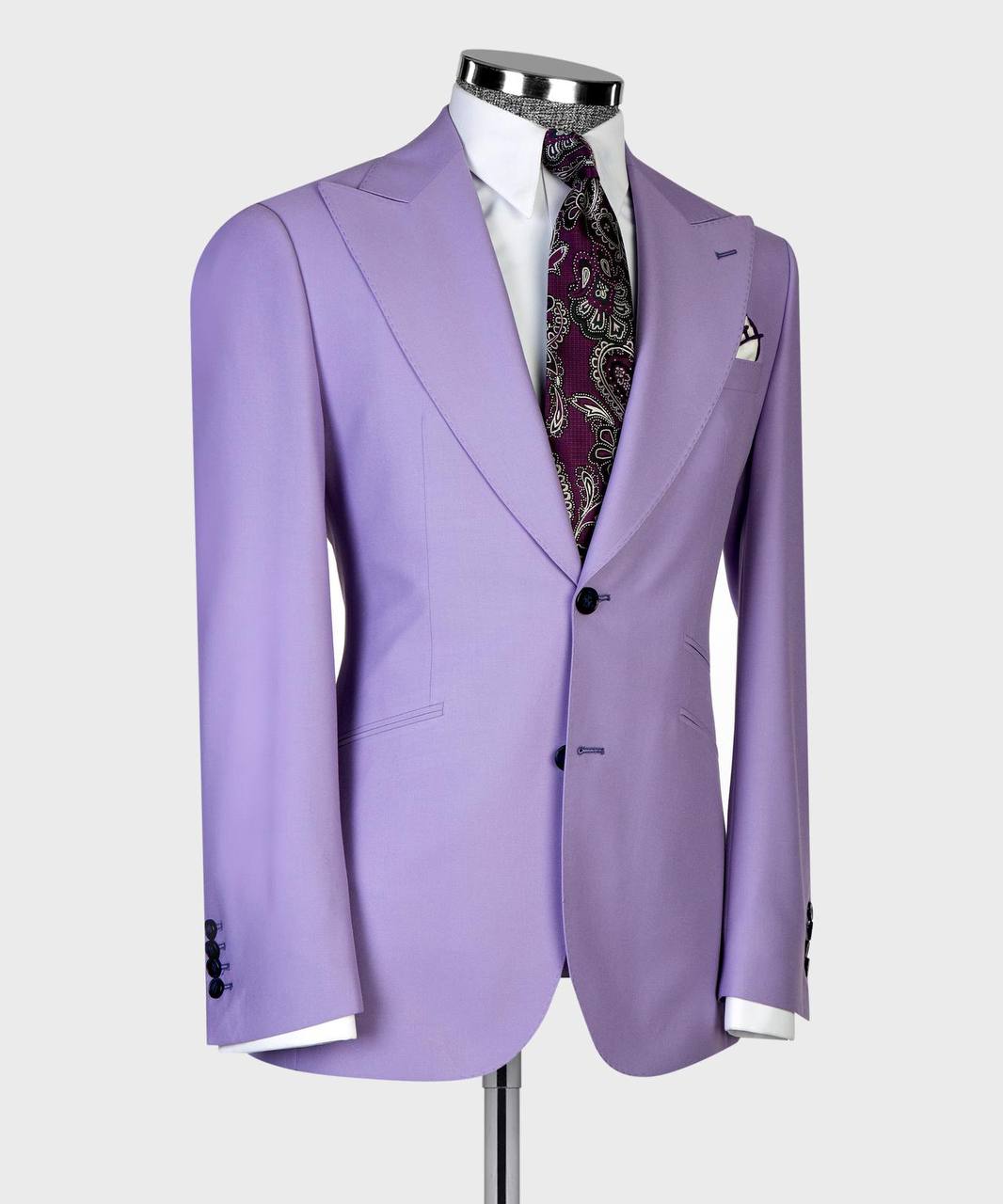 The Royal Lavender Three-Piece Suit - detail view