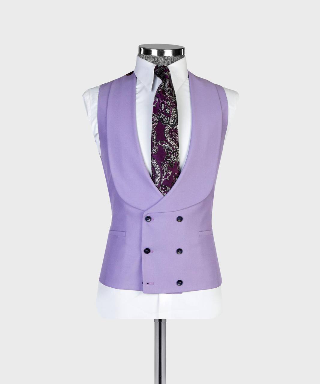 The Royal Lavender Three-Piece Suit - fabric detail