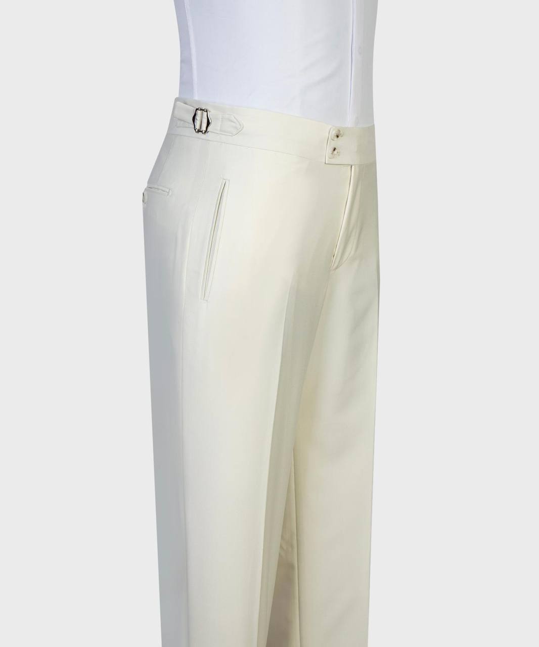 Ivory Alabaster Three-Piece Suit - styling detail