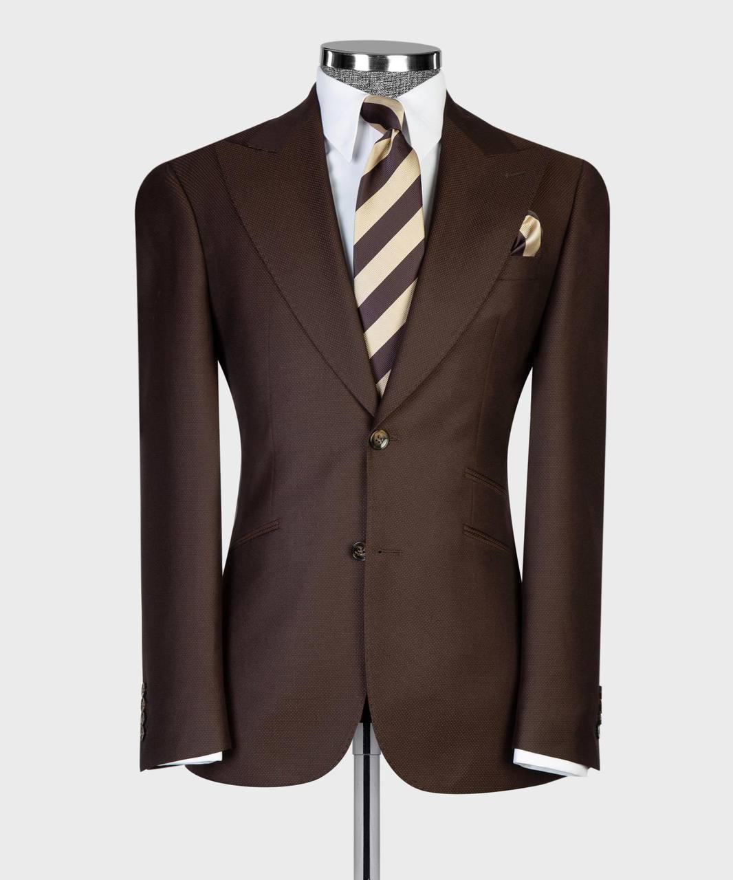 Espresso Birdseye Three-Piece Suit - alternate angle