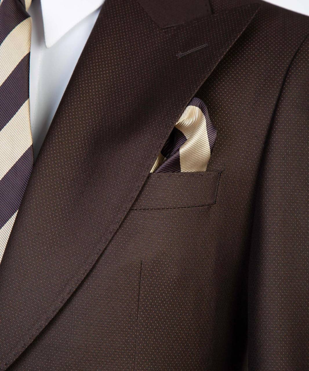 Espresso Birdseye Three-Piece Suit - side view