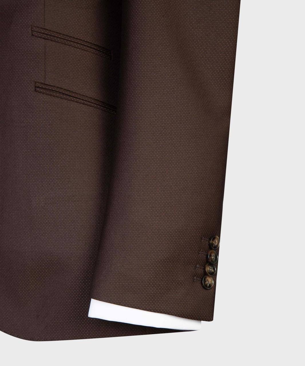Espresso Birdseye Three-Piece Suit - back view