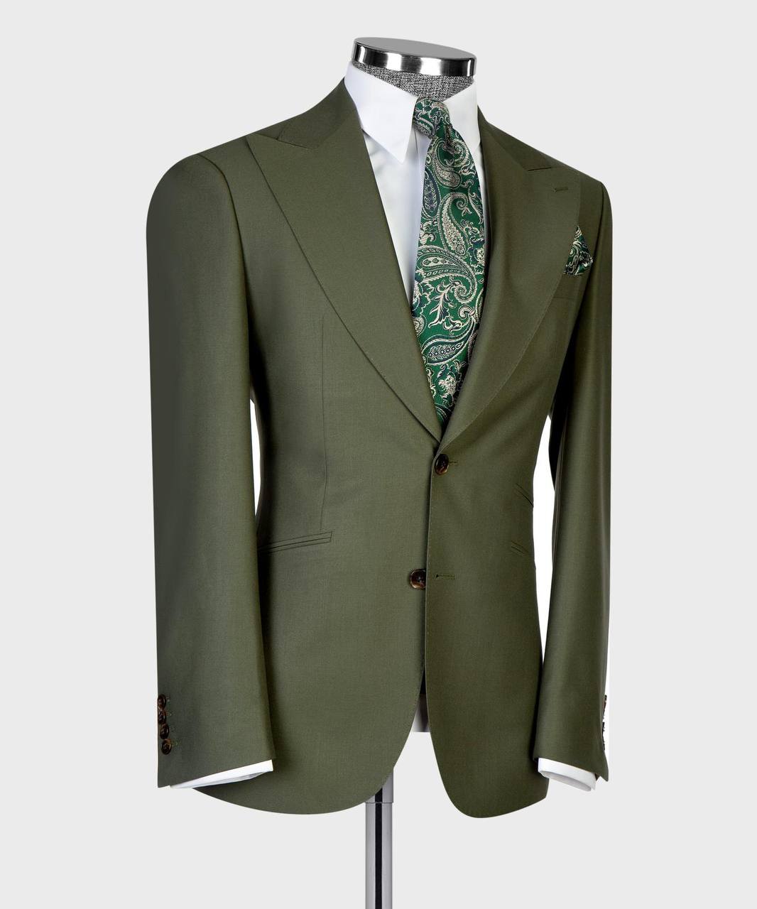 Imperial Olive Three-Piece Suit - detail view