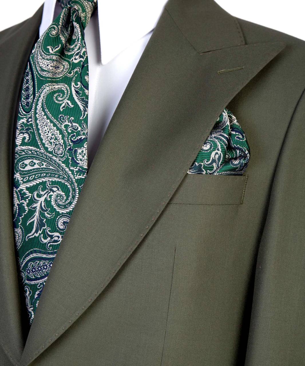 Imperial Olive Three-Piece Suit - side view