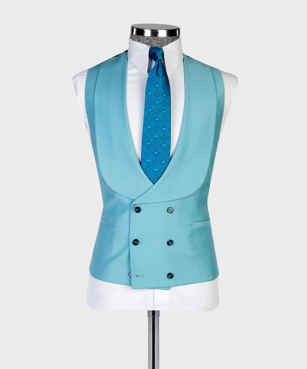 Azure Peak Three-Piece Suit - fabric detail