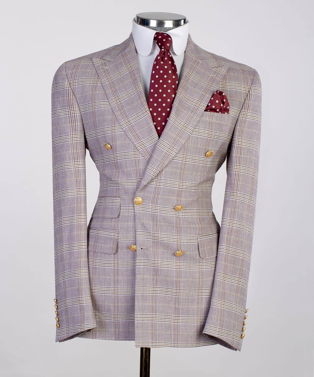Lavender Glen Double-Breasted Jacket - front view - The Third Gentleman