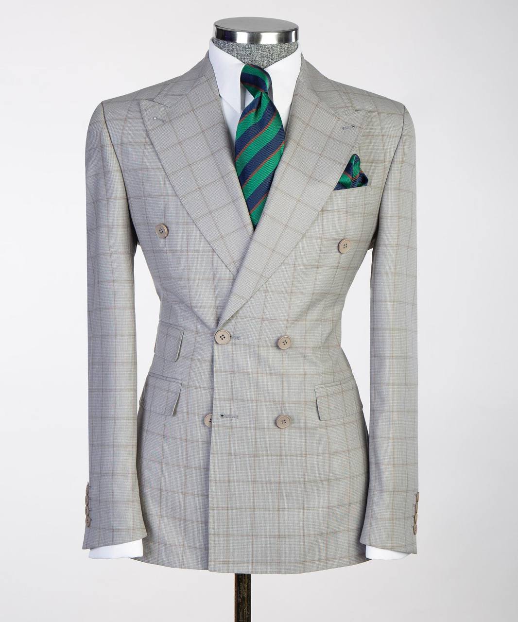 Copper Slate Double-Breasted Jacket - front view - The Third Gentleman