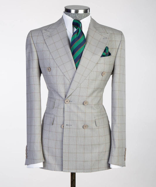 Copper Slate Double-Breasted Jacket - front view - The Third Gentleman