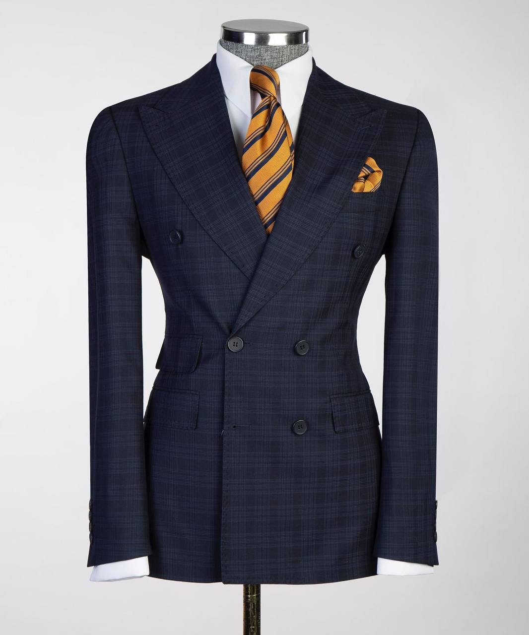 Deep Navy Alabaster Double-Breasted Jacket | Signature Peak Lapel from The Third Gentleman