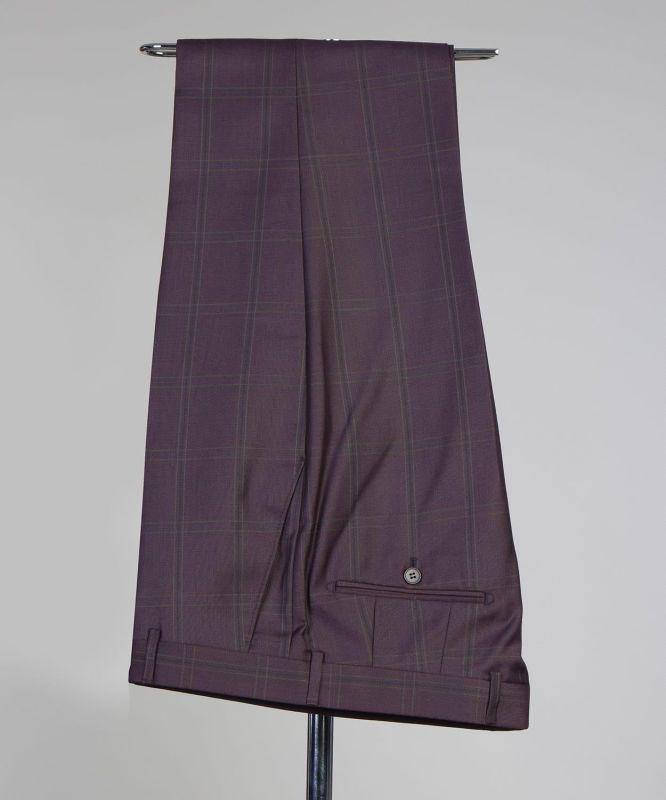 Royal Plum Windowpane Double-Breasted Jacket - side view