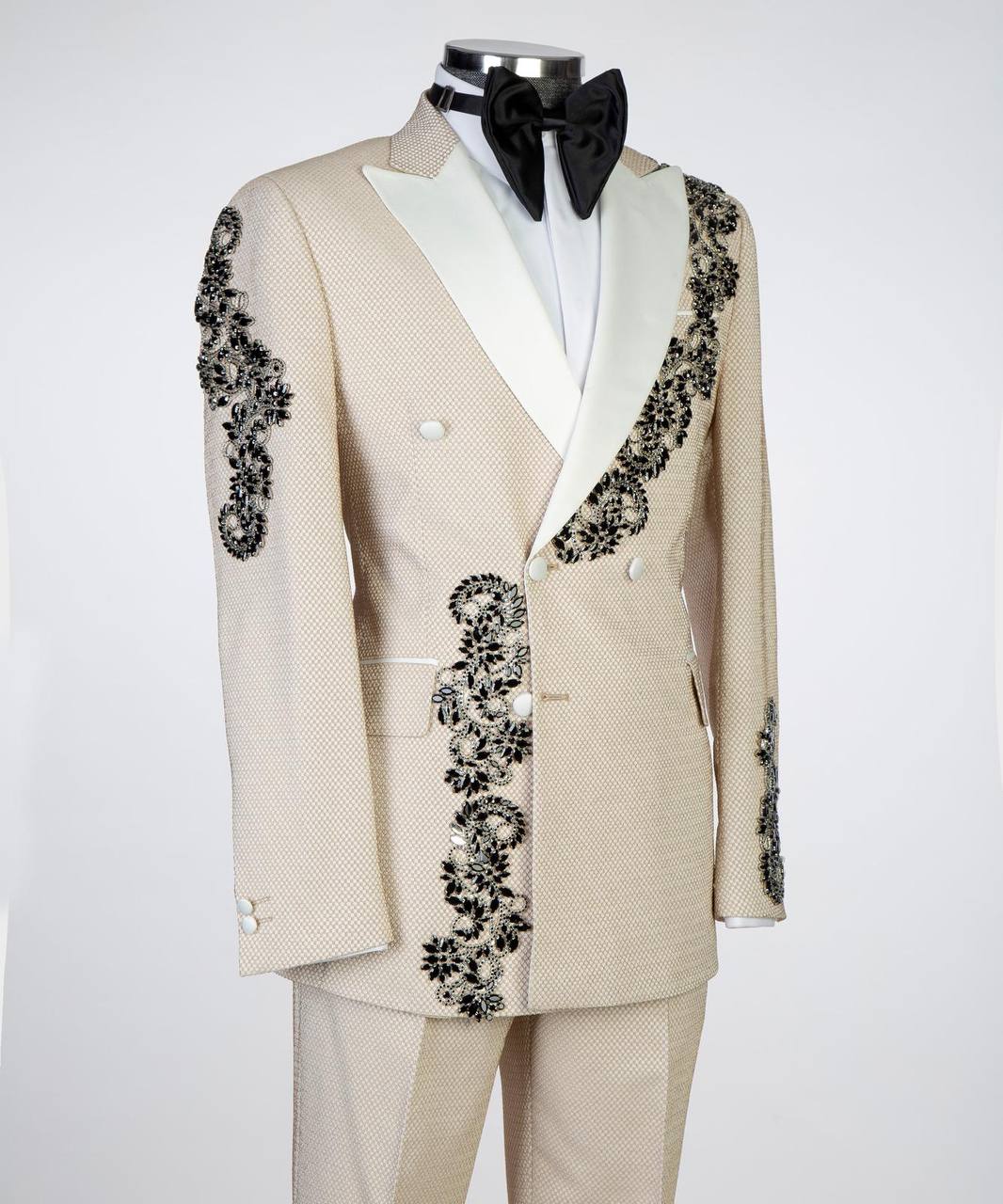 Ivory Alabaster Embellished Tuxedo - alternate angle