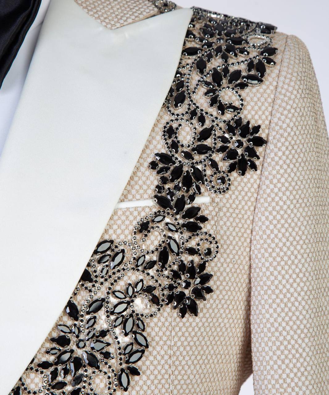 Ivory Alabaster Embellished Tuxedo - detail view