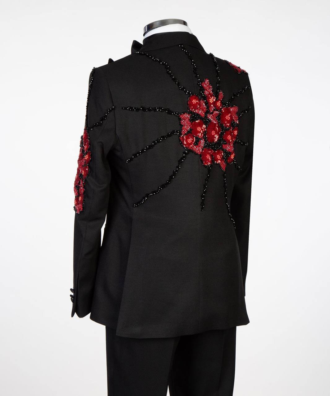 Obsidian Crimson Embellished Tuxedo - side view