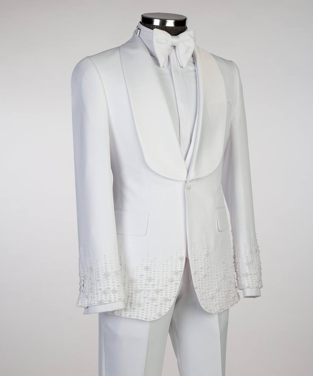 Ivory Alabaster Pearl-Embellished Tuxedo - alternate angle