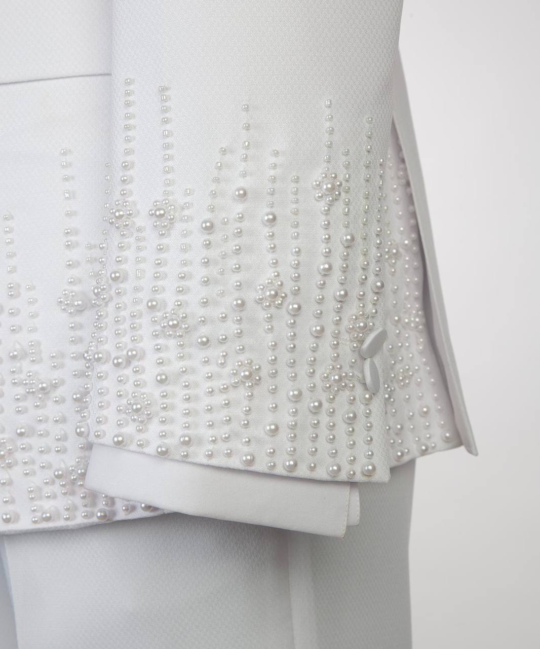 Ivory Alabaster Pearl-Embellished Tuxedo - side view