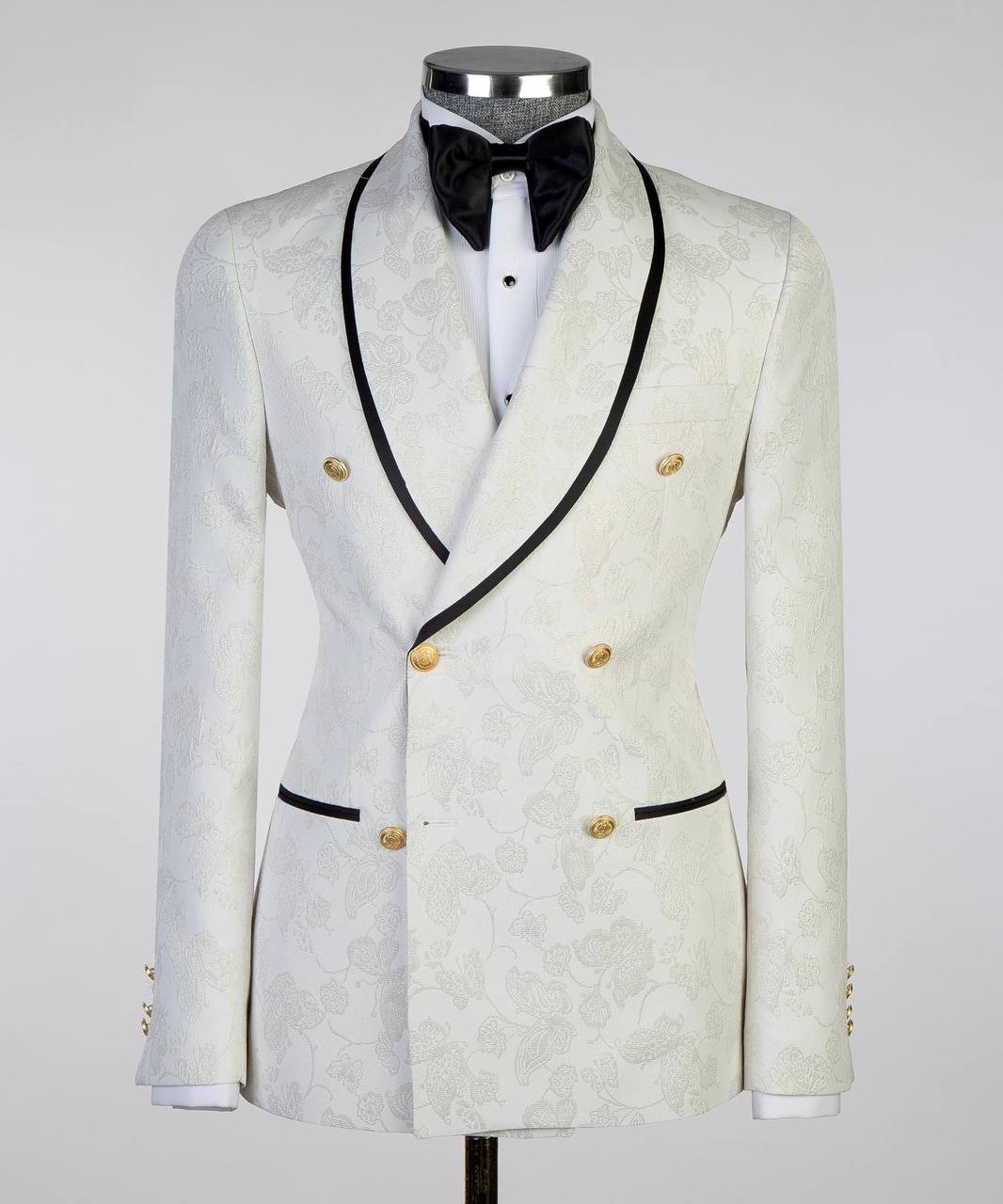 Ivory Gold Floral Brocade Tuxedo | Double-Breasted from The Third Gentleman