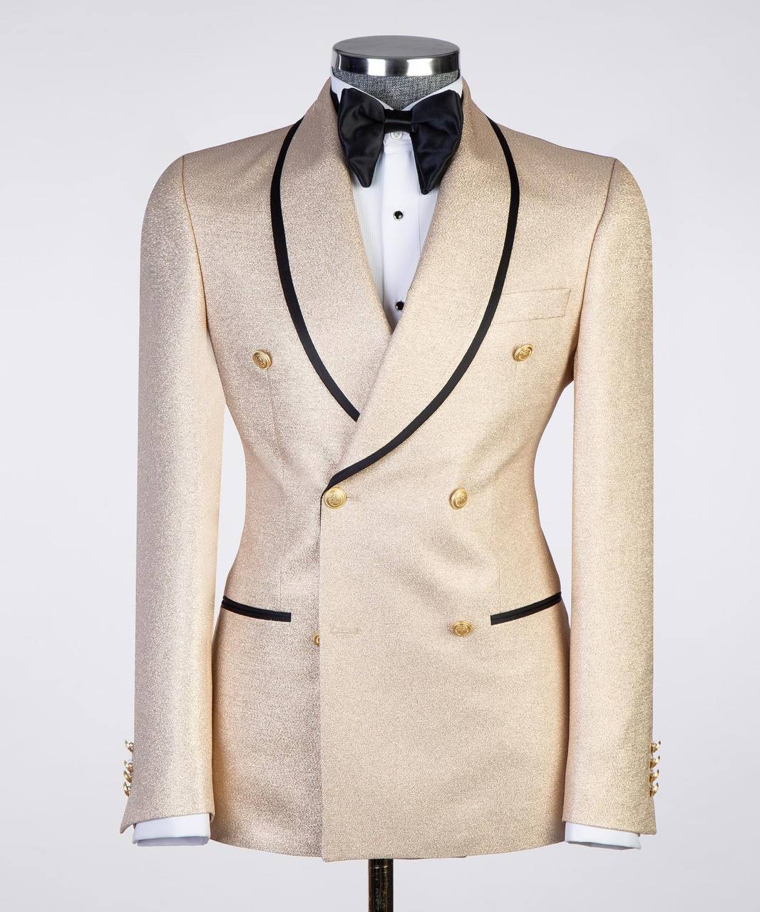 Champagne Gold Shimmer Tuxedo | Double-Breasted from The Third Gentleman, product view 1