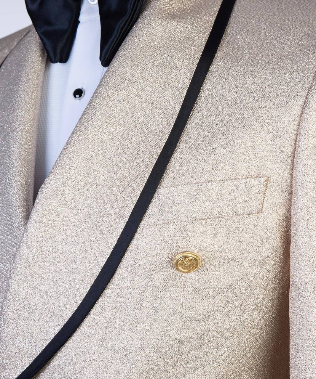 Champagne Gold Shimmer Tuxedo | Double-Breasted from The Third Gentleman, product view 3