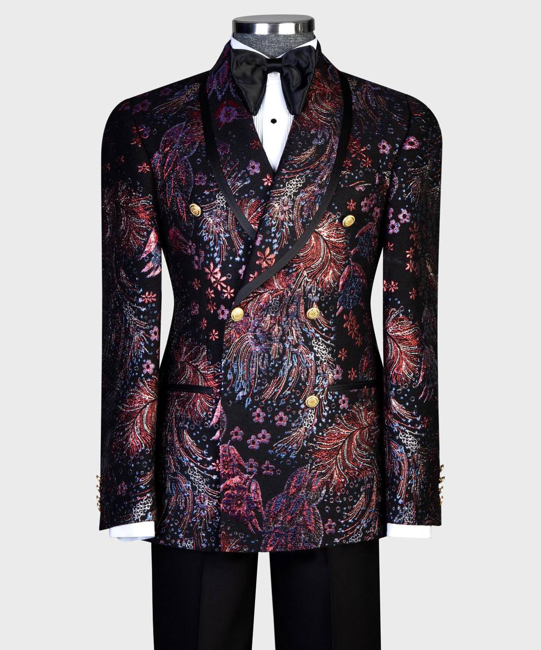 Midnight Phoenix Floral Embroidered Tuxedo | Double-Breasted from The Third Gentleman, product view 1