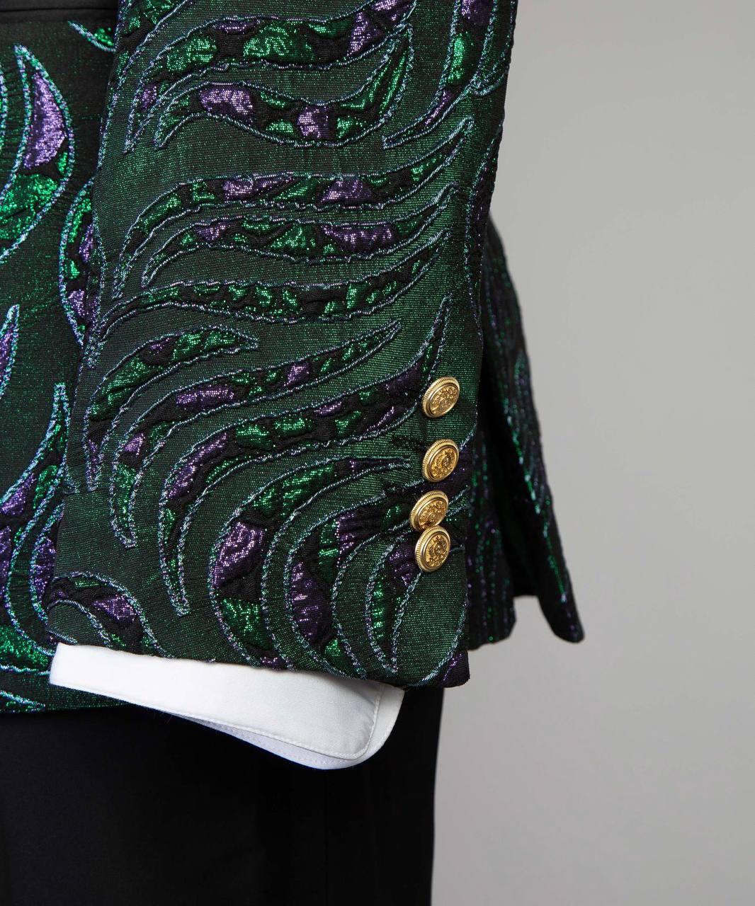Emerald Purple Swirl Jacquard Tuxedo | Double-Breasted from The Third Gentleman, product view 5