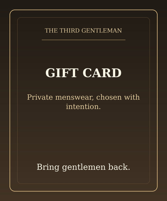 The Third Gentleman Gift Card premium hero from The Third Gentleman